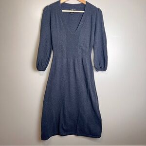 DEPT Chic Charcoal 3/4 Sleeve Sweater Cotton Knit Dress Size Small EUC
